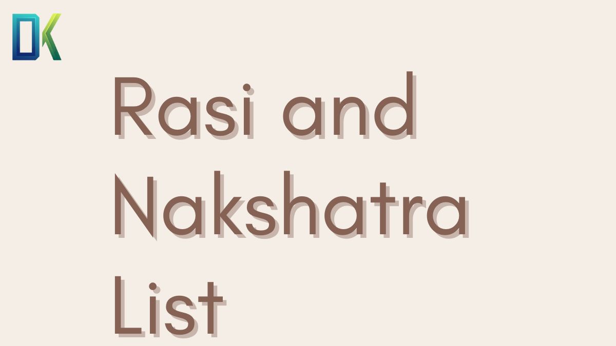 Rasi and Nakshatra List